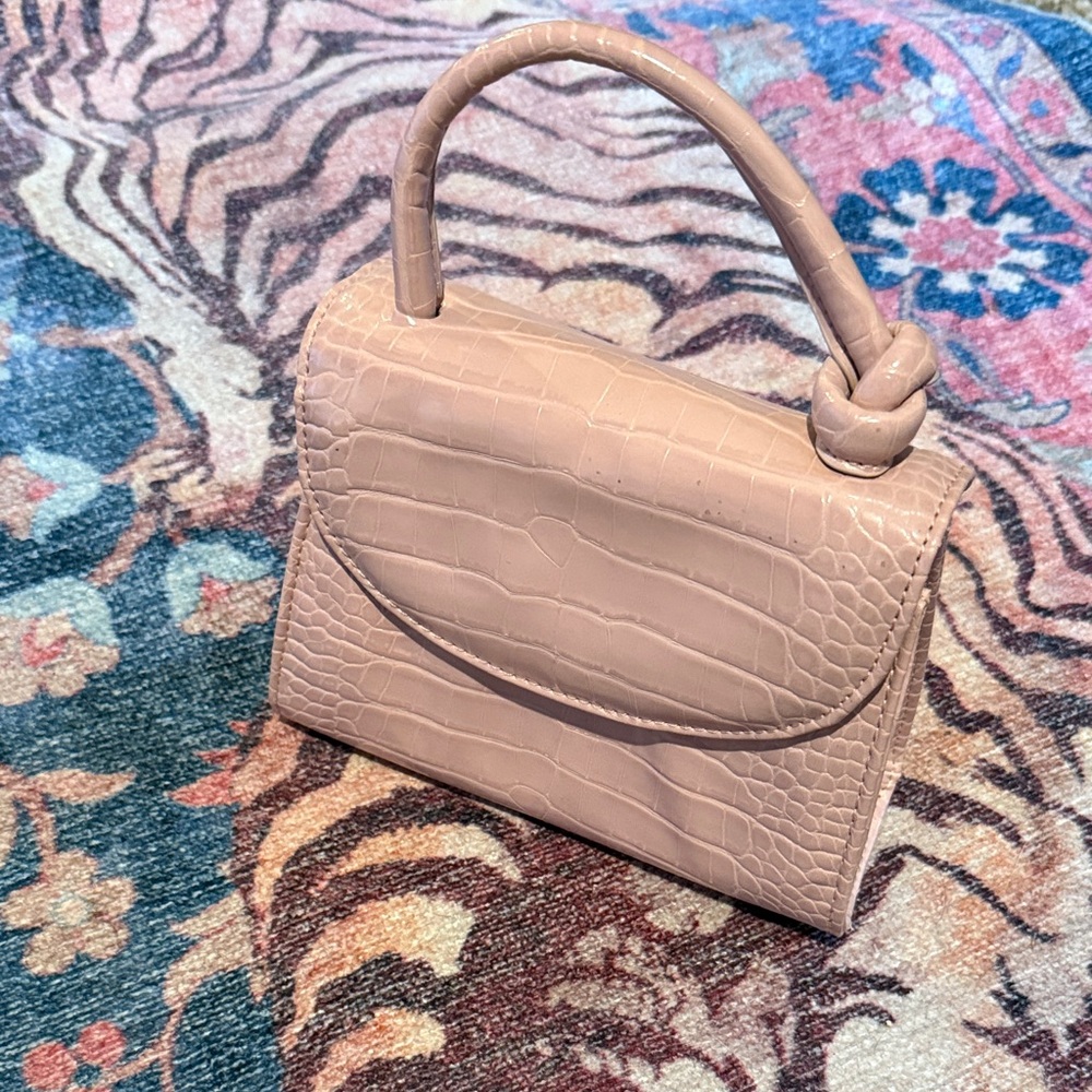 JustFab Croc-Embossed Pink Mini Bag